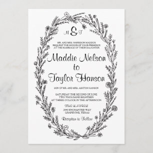 Faire-part de mariage de Wreath 5 x 7 Kraft