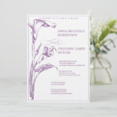 Faire-part de mariage de zantedeschia (Debout devant)