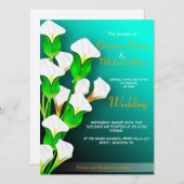 Faire-part de mariage de zantedeschias (Devant / Derrière)