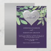 Faire-part de mariage de zoom violet (Devant / Derrière)