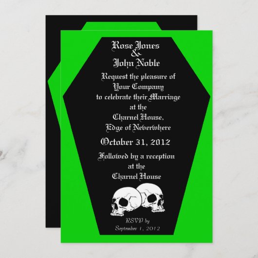 Faire-part de mariage d'ébène de café (chaux) (Devant / Derrière)