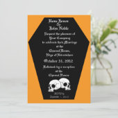 Faire-part de mariage d'ébène de café (orange) (Debout devant)