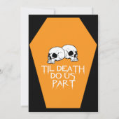 Faire-part de mariage d'ébène de café (orange) (Dos)