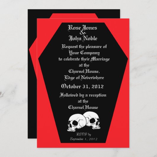 Faire-part de mariage d'ébène de café (ruby) (Devant / Derrière)