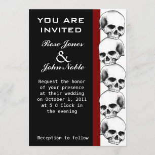 Faire-part de mariage d'ébène (rouge)