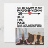 Faire-part de mariage DÉBRANCHÉ (PHOTOS INTERDITES (Devant / Derrière)