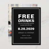 Faire-part de mariage décalé drôle avec photo (Devant / Derrière)