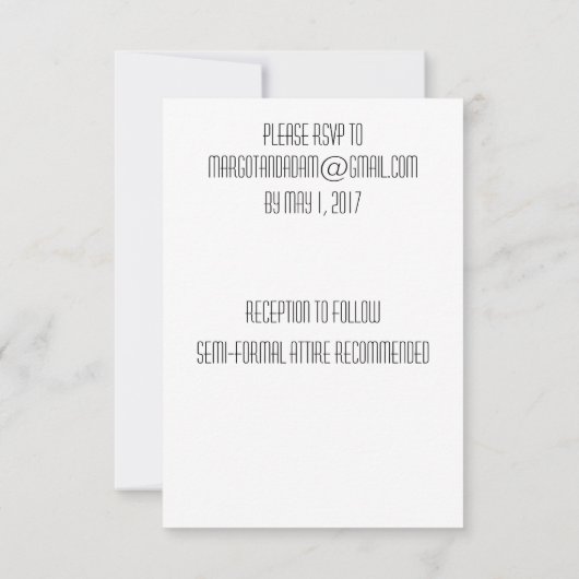 Faire-part de mariage décalée, invitation de maria (Dos)