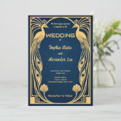 Faire-part de mariage Deco Fantasy Paon (Debout devant)