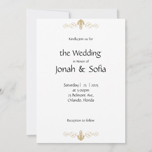 Faire-part de mariage décontracté (Dos)