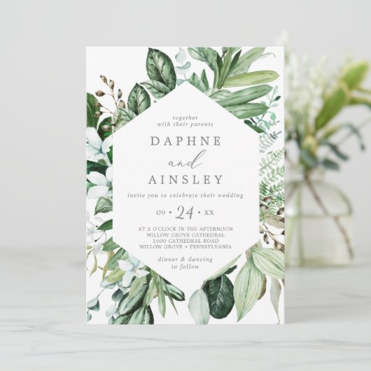 Faire-part de mariage Décontracté de verdure des b (Debout devant)