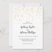 Faire-part de mariage Décontracté Gold Confetti (Devant)