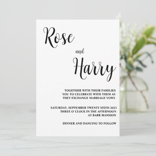 Faire-part de mariage décontracté minimal (Debout devant)