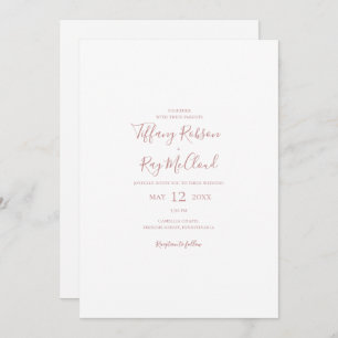 Faire-part de mariage Décontracté or Rose simple e
