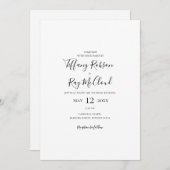 Faire-part de mariage Décontracté simple et élégan (Devant / Derrière)