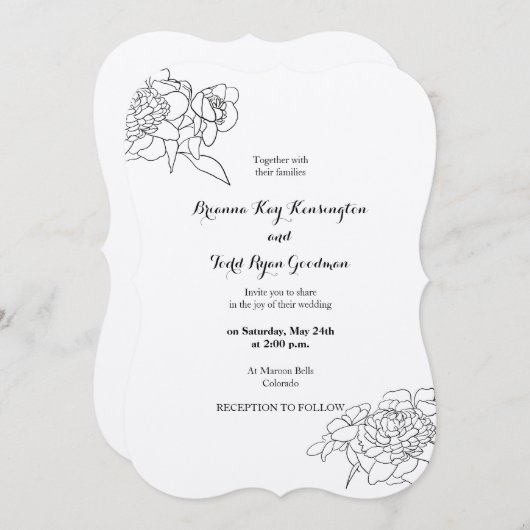 Faire-part de mariage décontracté sur papier Kraft (Devant / Derrière)