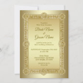 Faire-part de mariage décorative or (Devant)