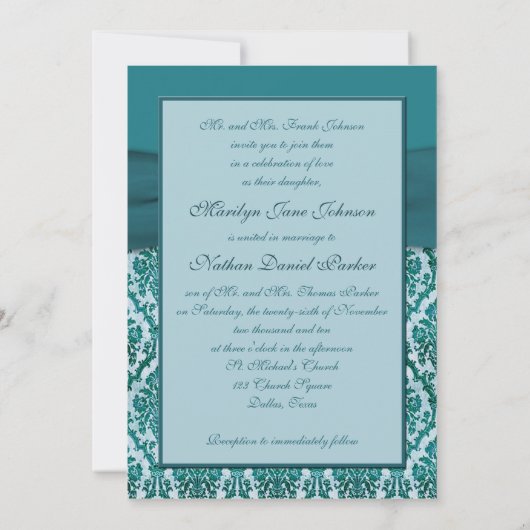 Faire-part de mariage décoré d'un monogramme de (Dos)