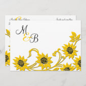 Faire-part de mariage décoré d'un monogramme de (Devant / Derrière)