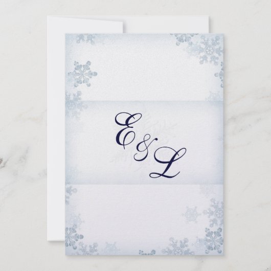 Faire-part de mariage décoré d'un monogramme de (Dos)