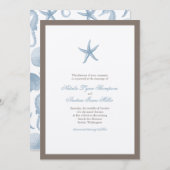 Faire-part de mariage d'écrevisse - BLEU (Devant / Derrière)