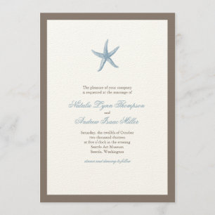 Faire-part de mariage d'écrevisse - BLEU