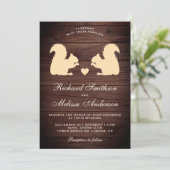 Faire-part de mariage d'écureuils romantiques en b (Debout devant)