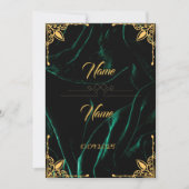Faire-part de mariage d'effet velours émeraude (Devant)