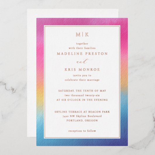 Faire-part de mariage Dégradé de Joie (Recto/Verso)