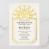 Faire-part de mariage d'élégance Art déco (Recto)