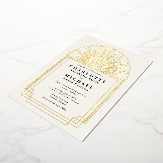 Faire-part de mariage d'élégance Art déco (Rotation)