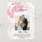 Faire-part de mariage d'élégance de Blush (Devant / Derrière)