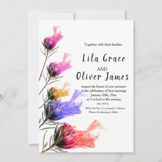 Faire-part de mariage d'élégance de la floraison a (Devant)