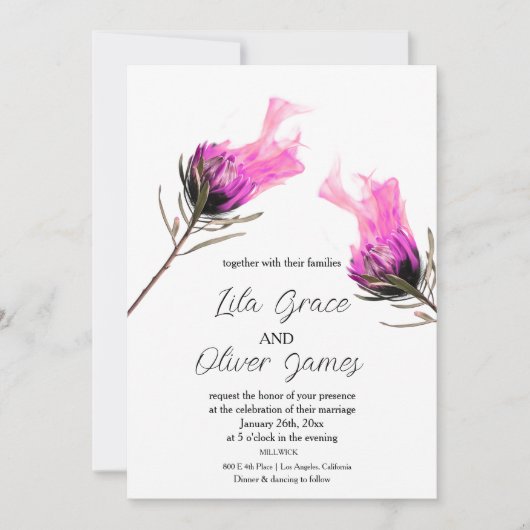 Faire-part de mariage d'élégance de la floraison a (Devant)