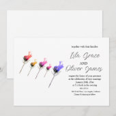 Faire-part de mariage d'élégance de la floraison a (Devant / Derrière)