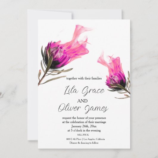 Faire-part de mariage d'élégance de la floraison a (Devant)