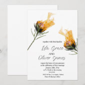 Faire-part de mariage d'élégance de la floraison a (Devant / Derrière)