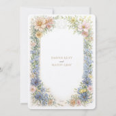 Faire-part de mariage d'élégance Fleur sauvage vin (Dos)