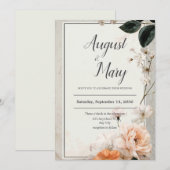 Faire-part de mariage d'élégance Flush Bloom (Devant / Derrière)