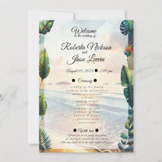 Faire-part de mariage d'élégance tropicale