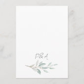 Faire-part de mariage d'élevage de plantes Eucalyp (Dos)