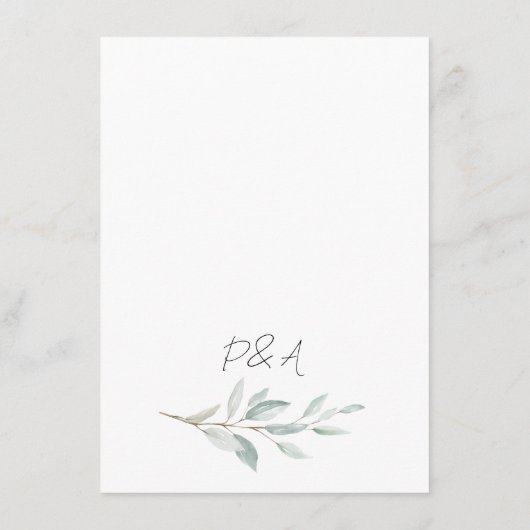 Faire-part de mariage d'élevage de plantes Eucalyp (Dos)