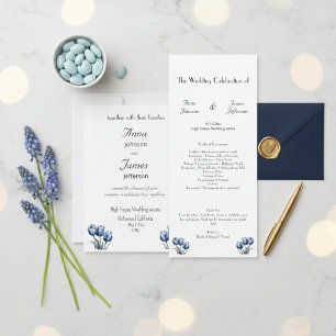 Faire-part de mariage Delft Blue Tulip