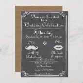 Faire-part de mariage démodé de tableau (Devant / Derrière)