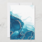 Faire-part de mariage d'encre d'alcool turquoise e (Dos)