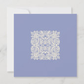 Faire-part de mariage dentelle florale pourpre (Dos)