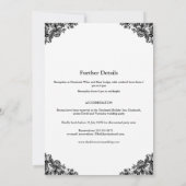 Faire-part de mariage dentelle noire et blanche (Dos)