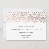Faire-part de mariage dentelle rose Gold (Devant)