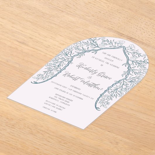 Faire-part de mariage dépoli en fleurs roses (Poser)