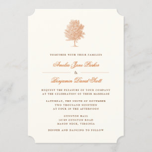 Faire-part de mariage d'érable Planetree vintage